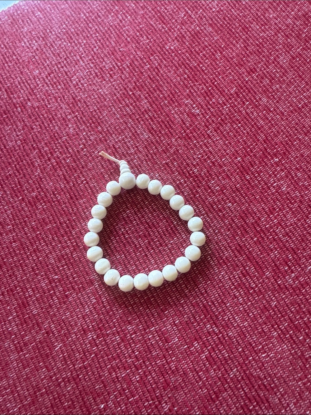 White Beaded Stretch Bracelet Men or Women